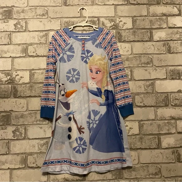 Disney Pajamas Disney Store Girls Olaf Elsa Long Sleeve Pj